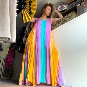 Sundress Rainbow Flowy Maxi Size M/L